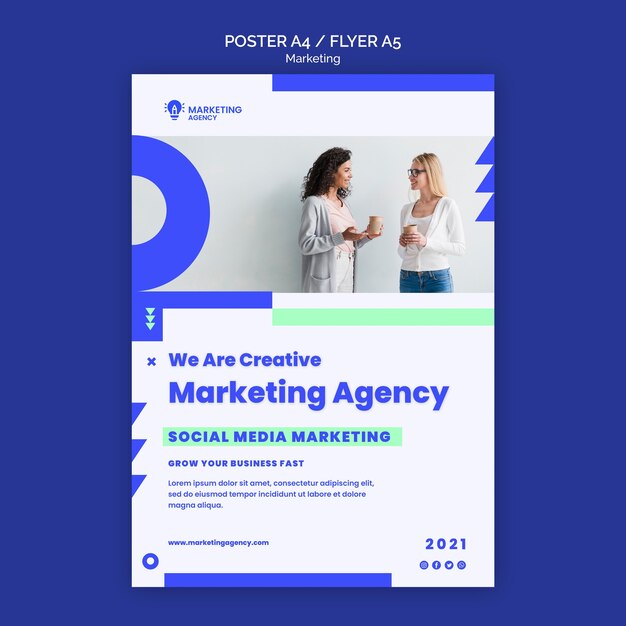 Marketing agency poster template