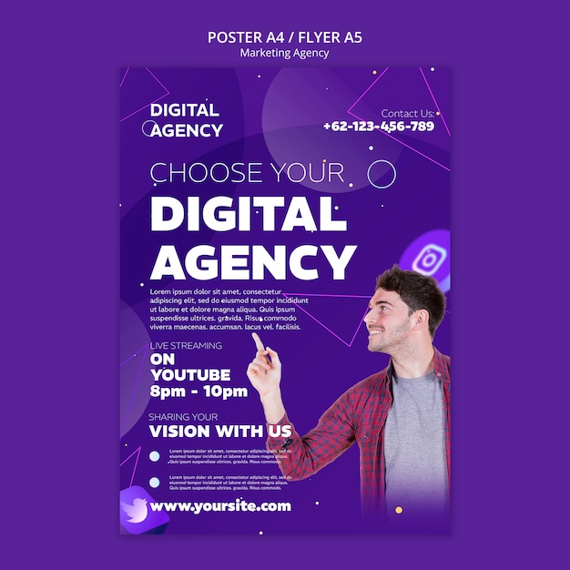 Free PSD marketing agency template design