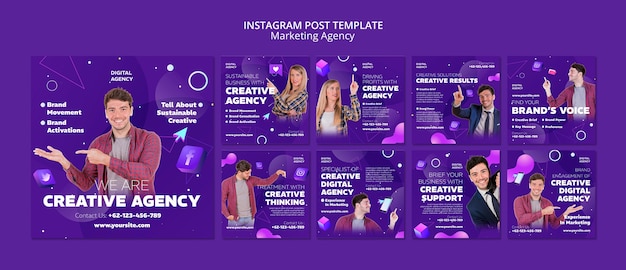 Free PSD marketing agency template design