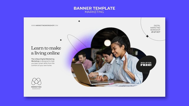 Free PSD marketing banner template design