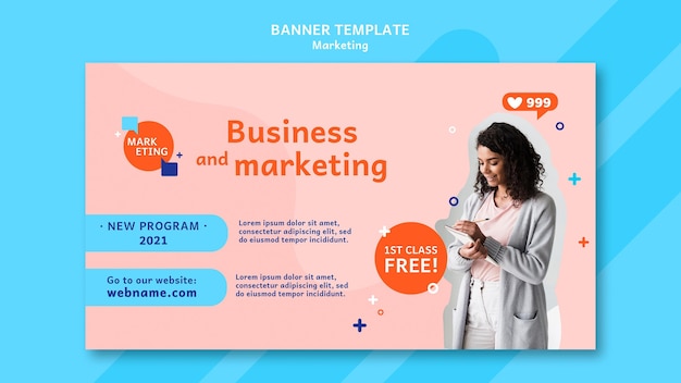 Marketing banner template with photo