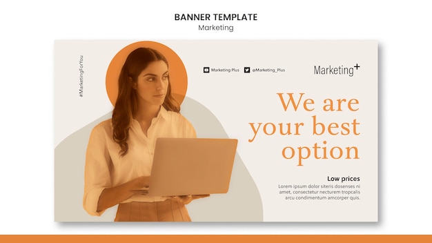 Marketing banner template with photo