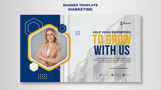 Free PSD marketing business banner template