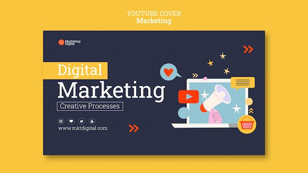 Marketing business company youtube cover template