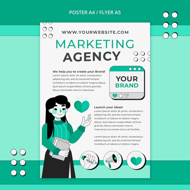 Marketing concept poster template