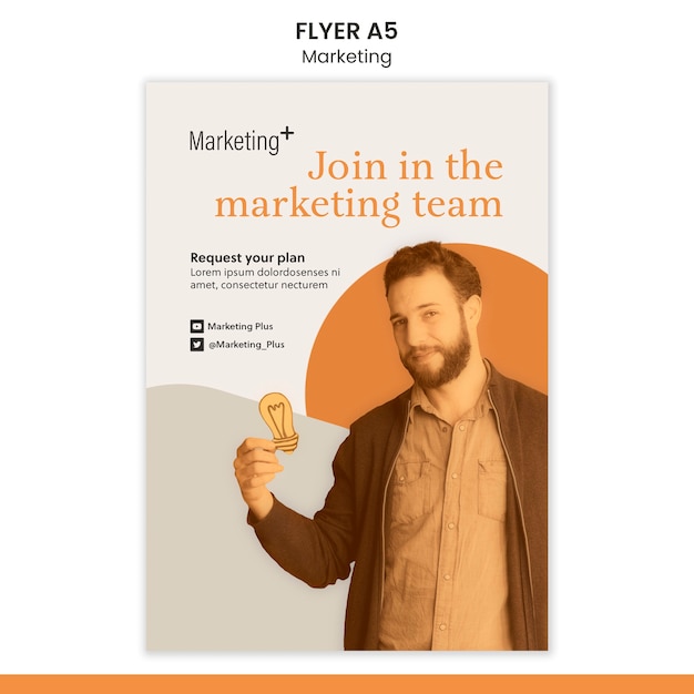 Free PSD marketing flyer template with photo