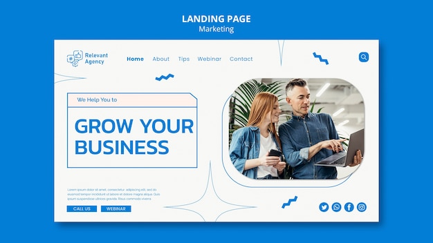 Free PSD marketing landing page design template