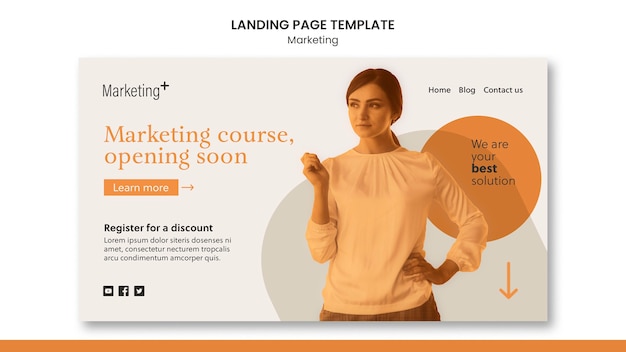 Marketing landing page template