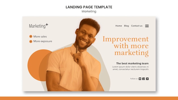 Free PSD marketing landing page template