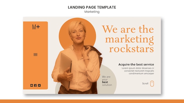 Free PSD marketing landing page template