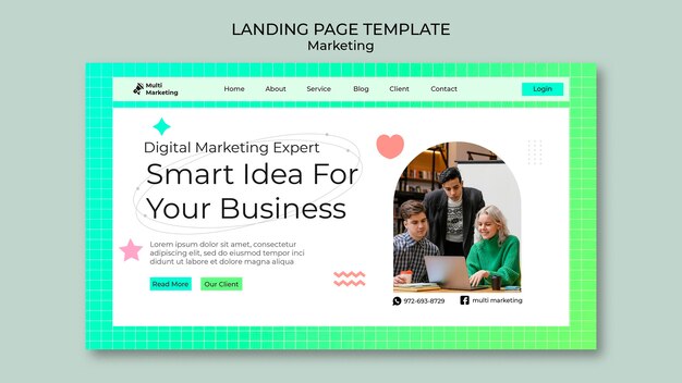 Marketing landing page template