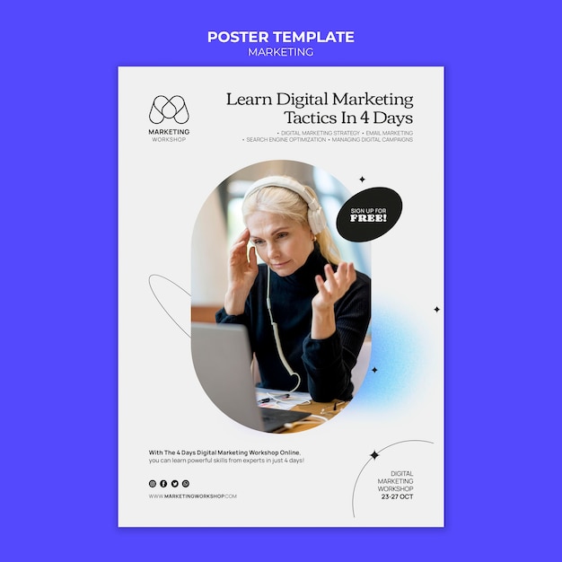 Free PSD marketing poster template design