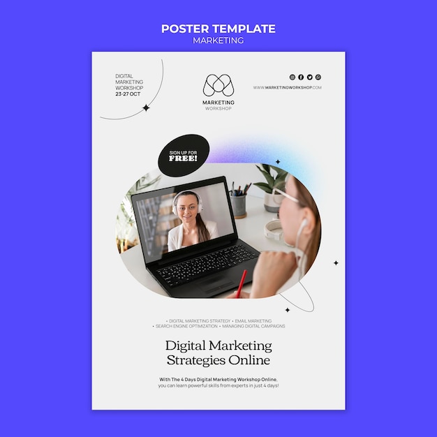 Free PSD marketing poster template design