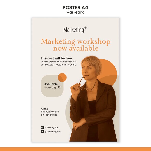 Marketing poster template with photo