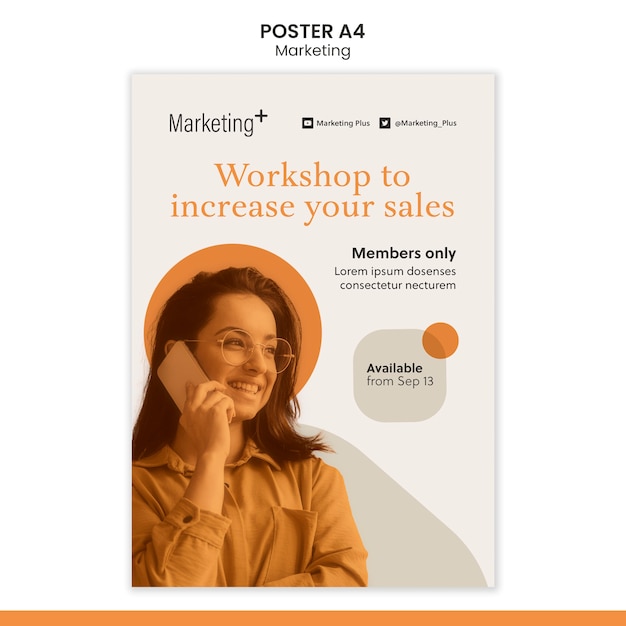 Marketing poster template with photo