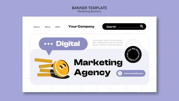 Free PSD marketing strategy banner template