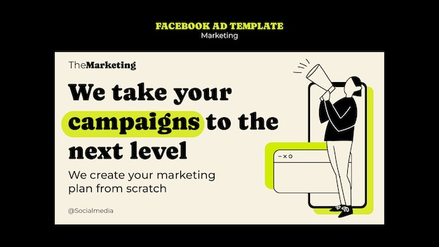 Free PSD marketing strategy facebook template