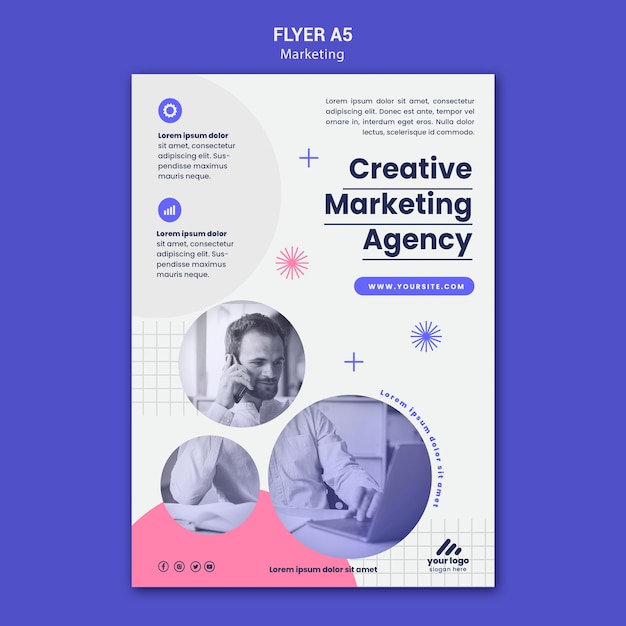 Free PSD marketing strategy flyer template