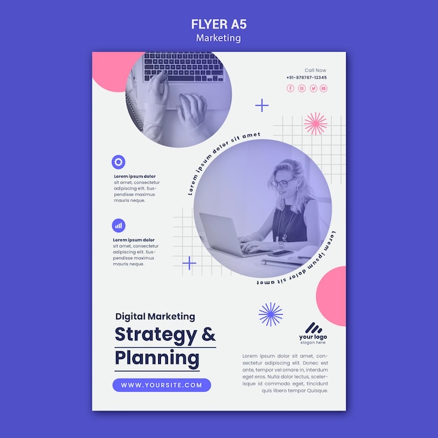 Free PSD marketing strategy flyer template