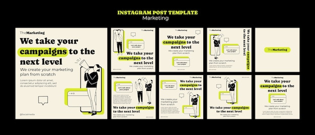 Free PSD marketing strategy  instagram posts