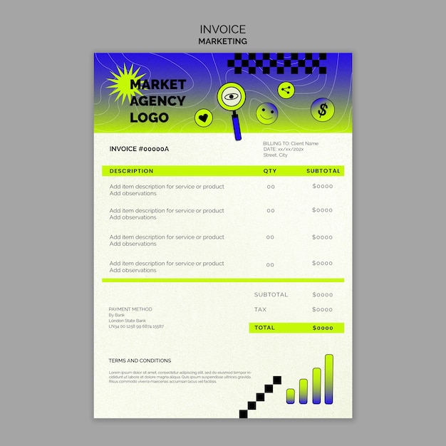 Marketing strategy invoice template