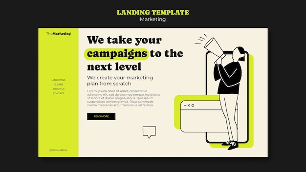 Marketing strategy landing page template