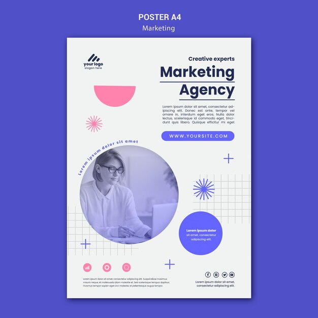 Marketing strategy poster template