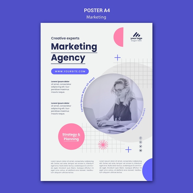 Marketing strategy poster template