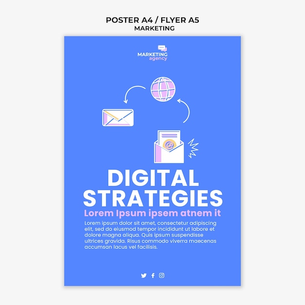 Free PSD marketing strategy poster template