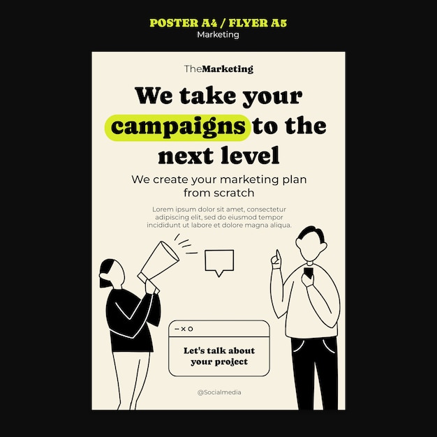 Free PSD marketing strategy poster template