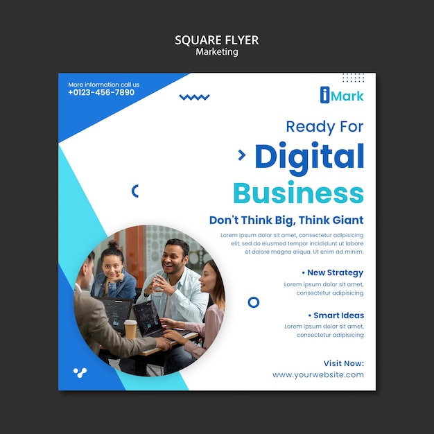 Free PSD marketing strategy square flyer template