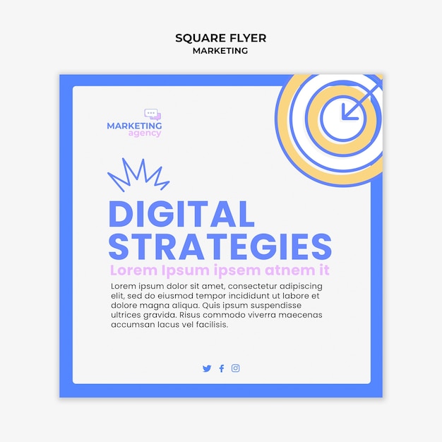 Free PSD marketing strategy square flyer template