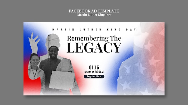 Free PSD martin luther king day celebration facebook template