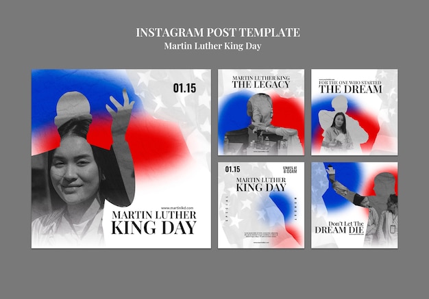 Free PSD martin luther king day celebration  instagram posts