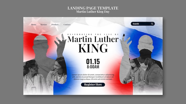 Free PSD martin luther king day celebration landing page