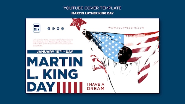 Free PSD martin luther king day youtube cover