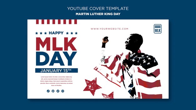 Free PSD martin luther king day youtube cover