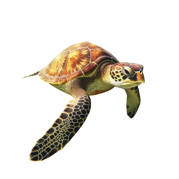 Free PSD marvelous turtle swimming