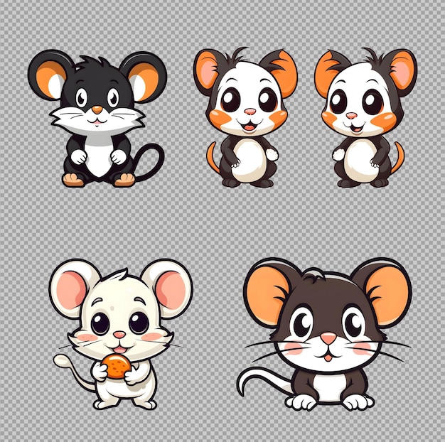 Free PSD mascot cute mouse collection