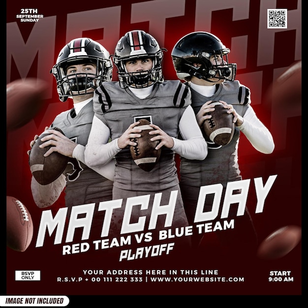 Free PSD match day american football sport event flyer template