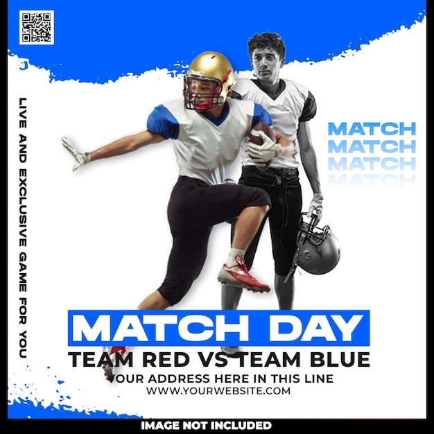 Free PSD match day social media post design template