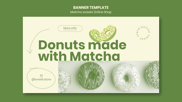 Free PSD matcha sweets banner template