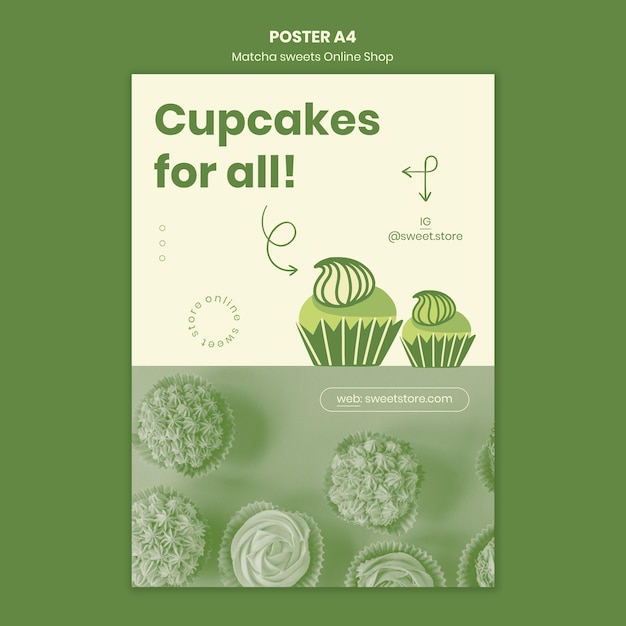 Free PSD matcha sweets poster template