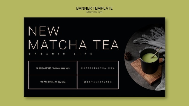 Free PSD matcha tea banner template concept