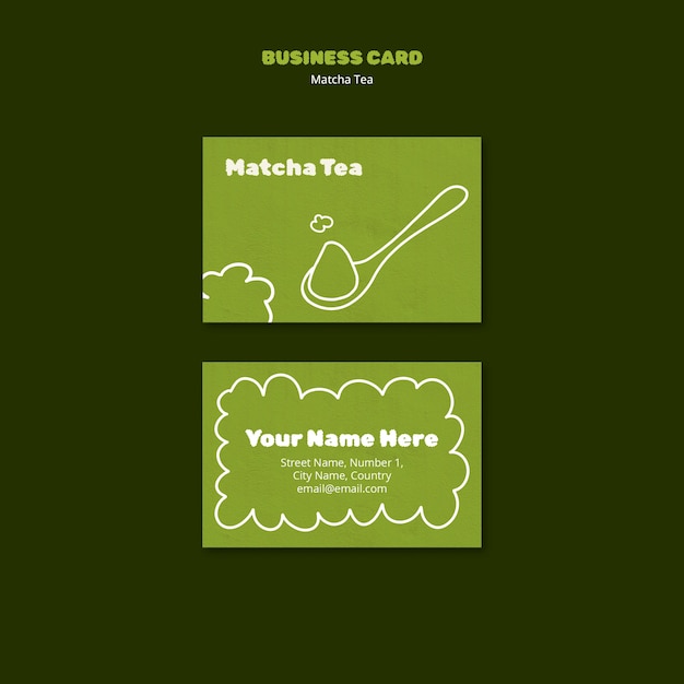 Matcha tea business card