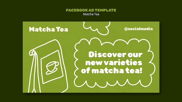 Matcha tea  facebook template