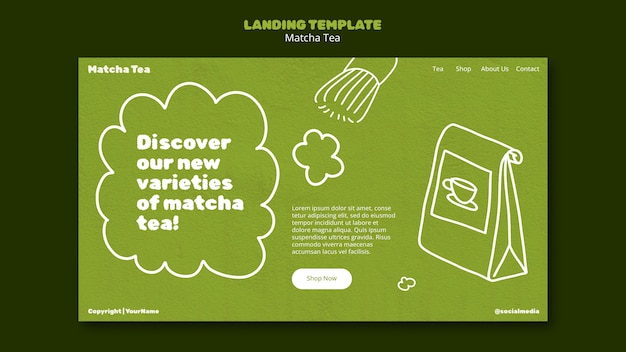 Matcha tea  landing page template