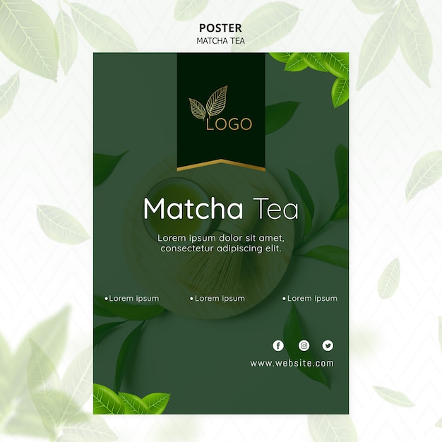 Free PSD matcha tea poster template