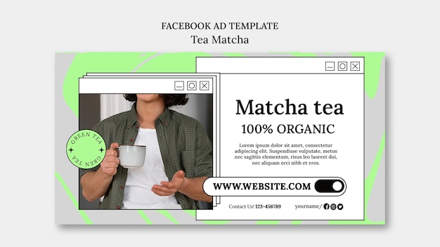 Matcha tea template design