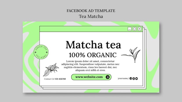 Free PSD matcha tea template design